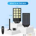 OKPRO 5000W Solar Street Light, Wide Angle Solar Lights Outdoor IP66 Waterproof, 6500K Dusk to Dawn, LED Security Flood Light with Motion Sensor and Remote Control for Residential Yard (2 Pack)