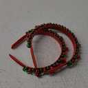 2 Pack Christmas Headband Christmas Bell Hairband Girls Headbands Red Green Silver Hair Accessories