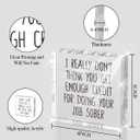 Funny Boss Gifts for Women Men, Funny Quotes White Elephant Gifts Sign, Appreciation Gifts for Manager Coworker Employee Decor Boss Day Gifts 4 x 4 Inch