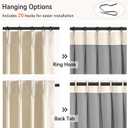 100% Blackout Shield Linen Look Textured Pinch Pleated Curtains Blackout Drapes 90 Inch Long 2 Panels Set, Faux Linen Blackout Curtains for Bedroom & Living Room, 40" W x 90" L, Cream