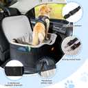 Dog Car Seat for Large Dogs up to 60 lbs or 2 Small Dogs with 4" Memory Foam, Back Seat Medium Pet Booster Seat with Triple Safety Belts, Adjustable Leashes, Detachable/Washable (Black/Gray, Large)