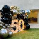 Black Gold Balloon Arch | Black and Gold Balloon Garland Kit - Different Size Balck Gold Silver Balloons | 5/10/12/18 Inch Balloons for Halloween Happy New Year Anniversary Party Decor (Extra Large Pack - Black Gold)