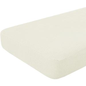 Hokway Stretch Couch Cushion Replacement Slipcovers Reversible Cushion Slipcovers Sofa Cushion Covers(Creamwhite, Large) (Large (1 Piece))