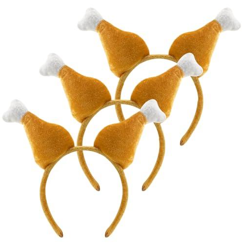 Camlinbo 2Packs Thanksgiving Headband, Turkey Drumstick Headbands for Thanksgiving Day Costume Party Accessories