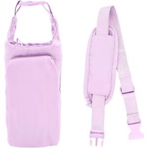 Water Bottle Holder with Strap - Stylish Water Bottle Carrier with Strap for Women, Hands-Free Water Bottle Sling in Trendy Purple
