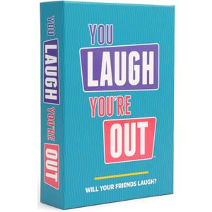 You Laugh You're Out [A Party Game with Hilarious Charades Family Card Games for Adults & Teens, 125 Prompt Cards Fun for Family Game Nights, Gatherings, & Parties Ages 14+]