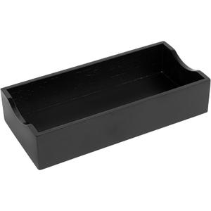 Restaurantware 9.5 x 4.25 x 2 Inch Flat Napkin Holder 1 Rectangle Wooden Napkin Holder - For Kitchen Tables or Countertops Sturdy Black Bamboo Kitchen Napkin Holder Dining Room Decor
