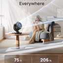 DREO Fan for Bedroom, 13-Inch Oscillating Table Air Circulator Fan for Whole Room, 120 Tilt Adjustment, 25dB Ultra-Quiet, 75ft Powerful Airflow, 4 Speeds Desk Fans with Remote for Home, Office