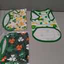 Vehomy 3-Pack St Patrick's Day Dog Shirt Lucky Shamrock Dog Clothes Stripe Dog Shirt with Clover Pattern St Patricks Dog Vest Irish Puppy Tank Top Sleeveless Shirt Outfit for Small Medium Dogs L