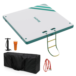 Garvee Inflatable Floating Dock Platform with Non-Slip Surface and Detachable Ladder, Marine-Grade PVC, Portable Carrying Bag, Multiple Sizes, Lake and Water Fun