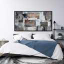 Large Wall Art - Abstract Modern Canvas Wall Art for Living Room, Framed Wall Decor for Bedroom, Decorative Artwork for Wall Decor in Gray and Black Tones 29x58IN