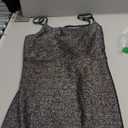 FV RELAY Womens Sexy Sparkely Glittery Straps Backless Bodycon Mini Club Party Wrap Dress (M, Black)