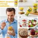 LKTKJDS On the Go Yogurt Parfait Snack Cup 26 oz with Spoon & Lid, 100% Leak Proof Granola Holder for To Go Breakfast Cereal Fruit Overnight Oats Container Reusable, Travel Hiking Camping (yellow Oatmeal Cup)