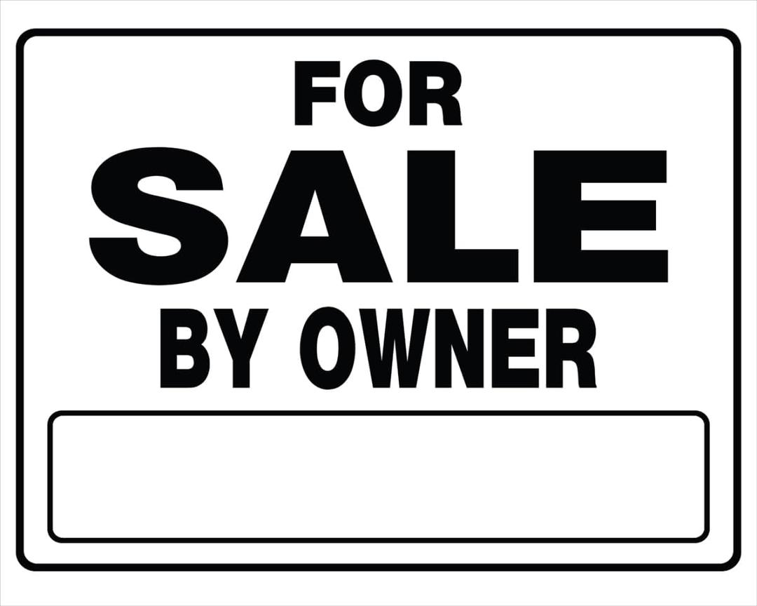 For Sale By Owner Sign, Black & White Plastic, 20 x 24-In.