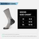 BAMBOO COOL Men's Crew Socks Athletic Running Sports Socks, Cushioned Moisture Wicking, Breathable Arch Support 6 Pack (XL)