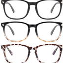 Gaoye Stylish Blue Light Glasses for Woman - Computer Glasses 99% Blue Light Blocking - Lightweight TR90 Frames - 3 pack