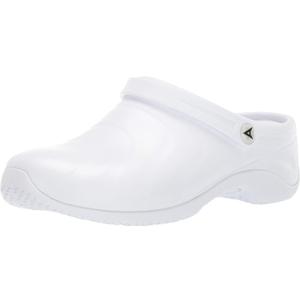 Anywear Zone Clogs - EVA Non Slip Work Shoes Women - Slip Resistant Work Shoes for Women - Nursing Clogs with Back Strap (White, 13)
