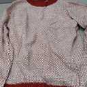 Sidefeel Women's Long Sleeve Pullover Sweaters Casual Crewneck Chunky Knit Color Block Jumper Tops (Large, Red Dahlia)