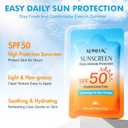 50 Pack Bulk Travel Size Sunscreen for Face and Body, SPF 50 Sunscreen Lotion, Lightweight and Non-Greasy, Mini Size for Summer Travel, Outdoor Activities, 0.19 OZ/Pack