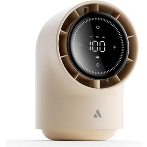 Aecooly Touch Control Desk Fan, 100 Speeds Quiet Bedroom Digital Display 8000mAh 3 Oscillation Angles Battery Powered Small Desktop Table Fan for Bedroom, Bedside, Office, Travel -Beige