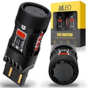 7440 7443 LED Bulb Red,28W 4800LM 600% Brighter,CANBUS Error Free with Cooling Fan,T20 7441 7444 W21W Ideal for Brake Lights & Stop Tail Lights,Rear Turn Signal Light,2-Pack