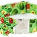 Tunkoo Dog Collar Avocado Floral Bow Tie Unique Style Super Soft Comfy Adjustable Cotton Collar with Premium Metal Buckle, for Puppy and Cat Small Medium Large Pet SuppliesAvocadoFlower, M
