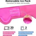 Headache Ice Pack Head Wrap for Migraines Reusable Gel Forehead Ice Pack for Injuries Cold Pack Head Ice Therapy Wrap for Headache Relief Fever Tension Sinus Pain Chemo Head Injuries Stress(Hot Pink)