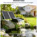 POPOSOAP 55W Solar Pond Waterfall Spillway with Fountain Pump, 304 Stainless Steel Pond Spillway & Filtration System with 9.8FT Tubing for Garden Ponds Landscape Water Features-P5552Y