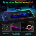 RGB Gaming Mouse Pad Wireless Charging 15W with LED Cable, XXL Large Mousepad 800x300x4mm with 13 Light Modes Non-Slip Rubber Base, Waterproof Computer Mat for Home Office Gaming Keyboard Desk Decor