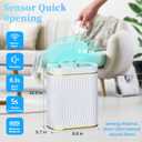 steo spce Automatic Motion Sensor Bathroom Small Trash Can with Lid, 2.6 Gallon Touchless Slim Garbage Can, Smart Waterproof Trash Bin for Bedroom, Restroom, Living Room, Office
