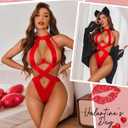 Avidlove Women Lingerie Sexy Bodysuit Strappy Teddy Lingeries One Piece Mini Babydoll with Underwire (Red)