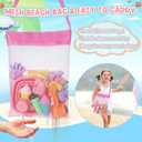 REZUCREY Beach Toys, Ice Cream Sand Toys for Toddlers, with Collapsible Bucket and Shovels for Kids with Bag, Travel Toys for Boys Baby Girls Age 3 4 5 6 7 8+, Medium, Small
