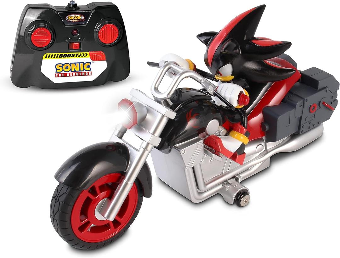 NKOK Sonic Sega All-Stars Racing RC Shadow Motorcycle; Full Function 2.4 GHz Radio Control with Turbo Boost; Ages 6+