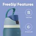 Owala FreeSip Insulated Stainless Steel Water Bottle with Straw, BPA-Free Sports Water Bottle, Great for Travel, 32 Oz, Denim