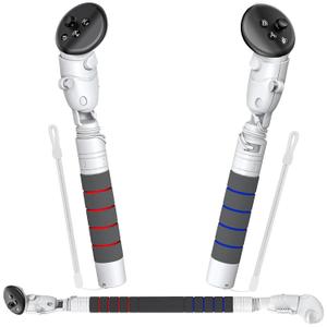 4-in-1 Gorilla Tag Long Arms for Meta Quest 3S/ Oculus Quest 3/ 2/ Pro/ Rift S Controller, Kinwin Long Arm Extenders for Quest Accessories, VR Handle Attachments for Beat Saber/ Gorilla Tag/ Golf Club Game