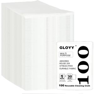 Disposable Dish Cloth and Cleaning Handi Wipes, 100ct, Multi-Use Rags for Kitchen, Bathroom and Windows, White