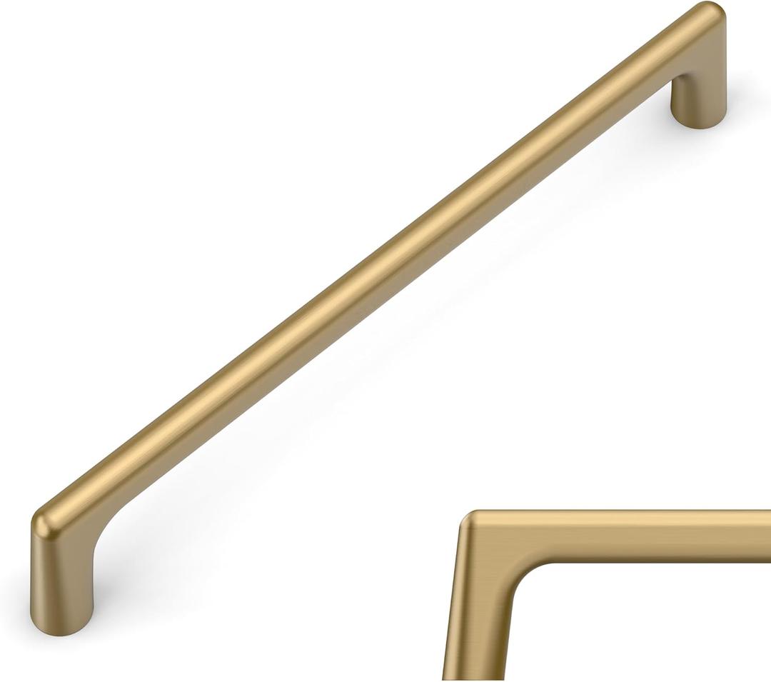 Amerdeco 10 Pack Champagne Bronze Cabinet Pulls 6.3 Inch(160MM) Hole Centers Kitchen Cabinet Handles Hardware Kitchen Handles for Cabinets Cupboard Handles Drawer Pulls ZH0041