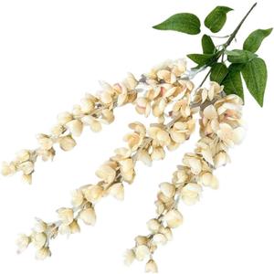 Artificial Flowers 61cm Artificial Wisteria Fake Flower Bushy Vine Hanging Garland for Wedding Home Wall Home Decoration(Champagne)