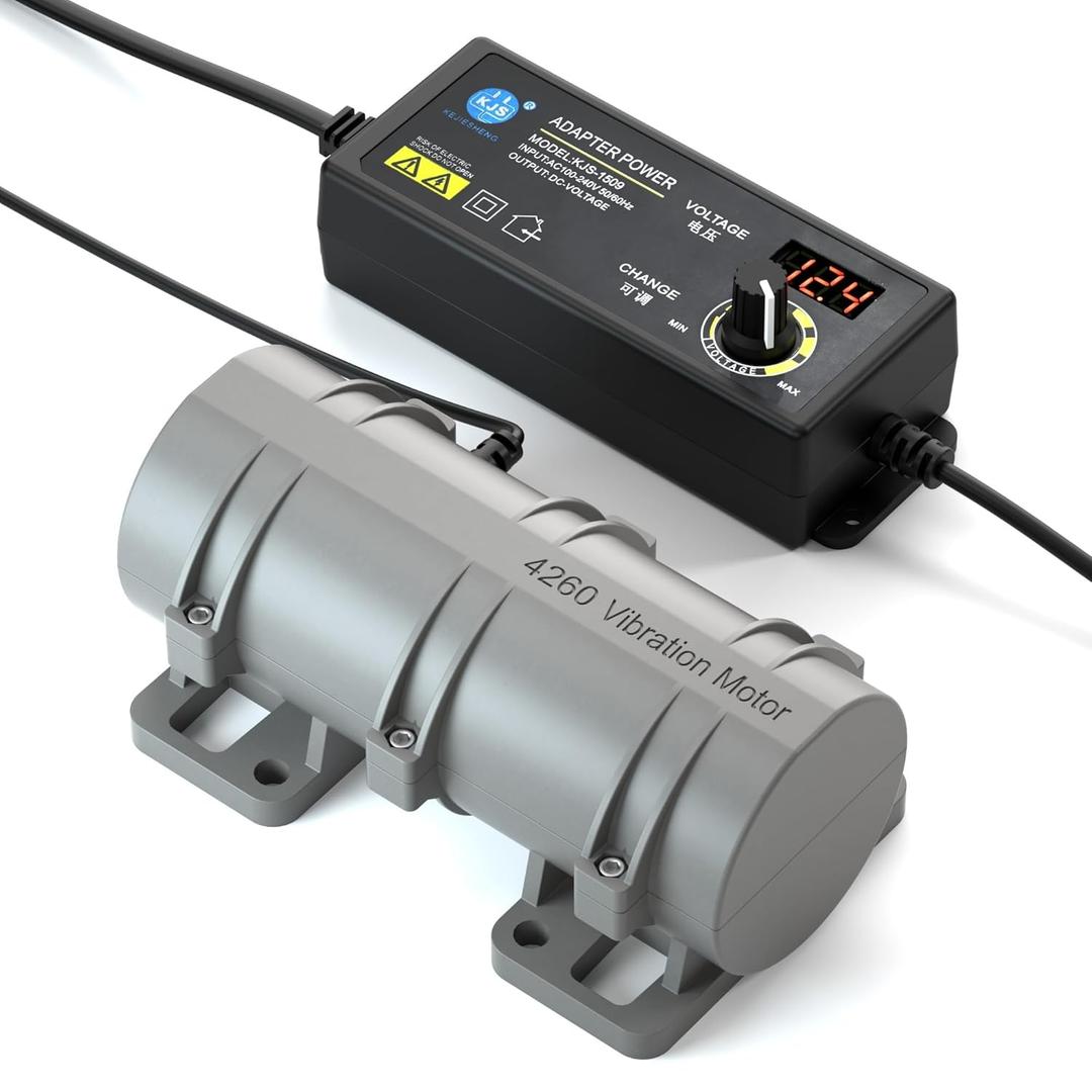 High Power 60W DC 12V Vibration Motor, VQP 3800RPM Vibrating Motor, 4260 Brushed Electric Powerful Vibrator Motor, Adjustable Power Supply Mini Body for Electric Massage Chair Bed Sieve Shake Motor