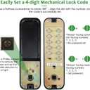 High-Security 12 Digit Keypad Mechanical Door Lock - Keyless Entry, Mechanical Code Lock with Handle, Waterproof & Rustproof, No Battery, Easy to Install, BH-MDLS0020202