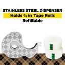 2 x Scotch Stainless Steel Refillable Dispenser and 2 Rolls of Scotch Magic Tape with 66% Plant Based Adhesive, 0.75 in. x 550 in, Invisible Tape, Office Supplies and School Supplies