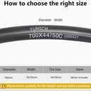 700C Heavy Duty Bike Tubes 700x44C/45C/48C/50C (44/50-622) 700C Bicycle Inner Tubes Compatible with 700 x 44C 700x45C 700x46C 700x48C 700x50C 281 1/2 Bike Tire Tubes AV48 Schrader Valve 2-PCS