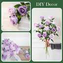 50 PCS Purple Roses Artificial Flowers, Real Looking Fake Roses with Long Stems Silk Flowers for DIY Wedding Bouquet Party Celebration Home Bridal Shower Decoration Valentine's Day Gift for Her Wife
