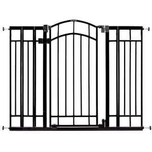 Ingenuity Multi-Use Decorative Extra Tall Walk-Thru Baby Gate, Fits Openings 28.5-48 Inch (Pack of 1), Black Metal, for Doorways and Stairways, 36' Tall Baby and Pet Gate, Black, One Size