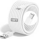 Susnwere Extra Long iPhone Charger Cable 15 ft/5M,[Apple MFi Certified] USB to Lightning Cable15 ft, iPhone Fast Charging Cord for Apple iPhone 14/14pro/13/12/11/11Pro/11Max/ X/XS/XR/XS Max/8/7,iPad (White)