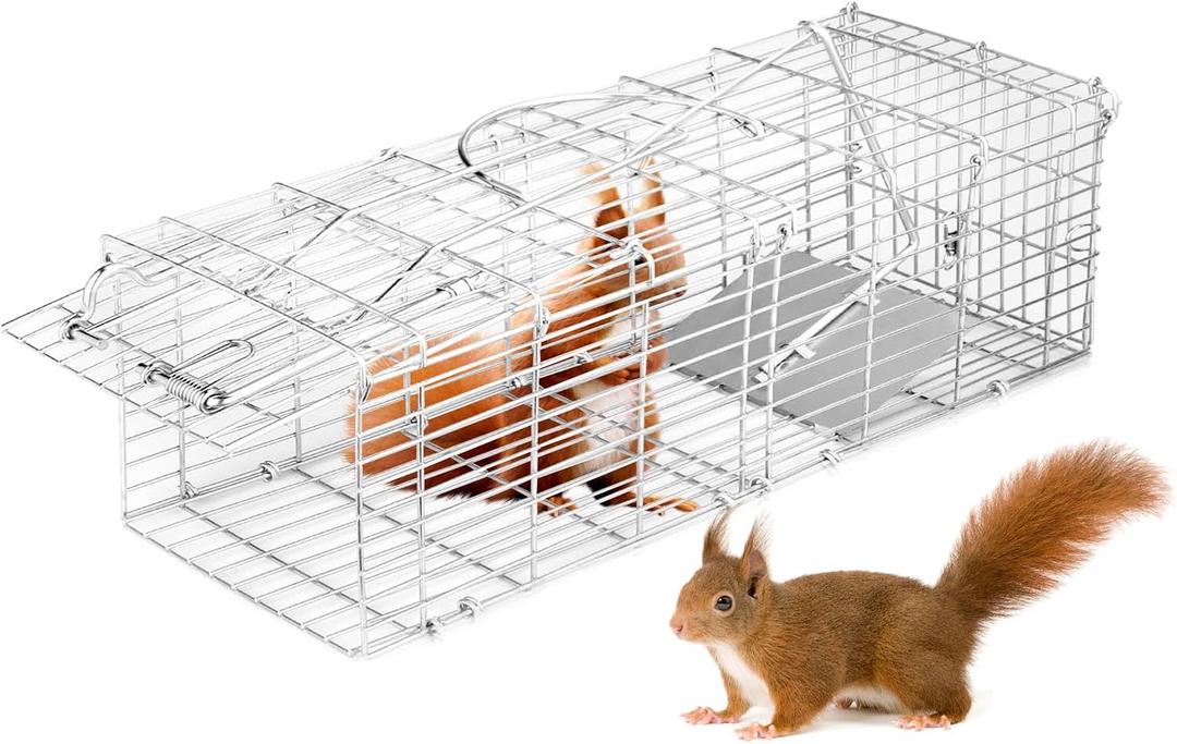 Rat Trap Humane Animal Live Cage, Mouse Traps No Kill Live Catch and Release One - Reusable,Mice,Chipmunks,Squirrels,Weasel and More Rodents Mousetrap Trap for Indoor Outdoor Use