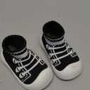 Engtoy Baby Shoes & Socks - Non-Slip Breathable Slippers with Soft Rubber Sole - Baby Boys & Girls Slip On Sneakers (12-15 Months Infant, Black Laces)