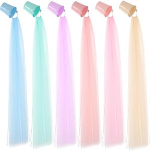 Zonon 6 Sets Rainbow Classroom Decor Art Paint Party Decoration Rainbow Sheer Curtains for Classroom Windows Birthday Party Favors First Day of School Bedroom Decor (Macaron Color)