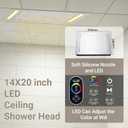 Smart Digital Display Shower System Brushed Nickel Shower Faucet Set with 14X20 inch Ceiling Rainfall Shower, 6 Body Jet, Handheld Spray