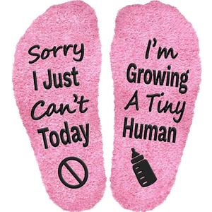 Sorry I Cant Today I'm Growing A Tiny Human Socks, Pregnancy Socks Funny For Mom To Be, Mother To Be Gifts For New, Gifts For Pregnant Daughter, Birthday For Expecting Moms, First Time Moms (Pink)